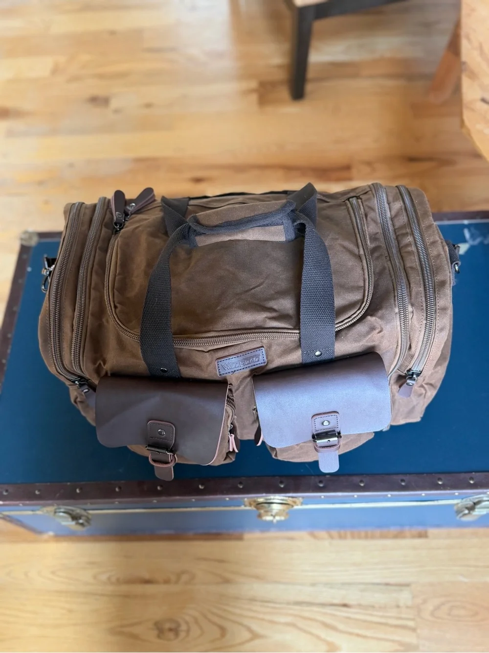 Wildroad Rugged Expandable Waxed Canvas Weekender Duffel Bag